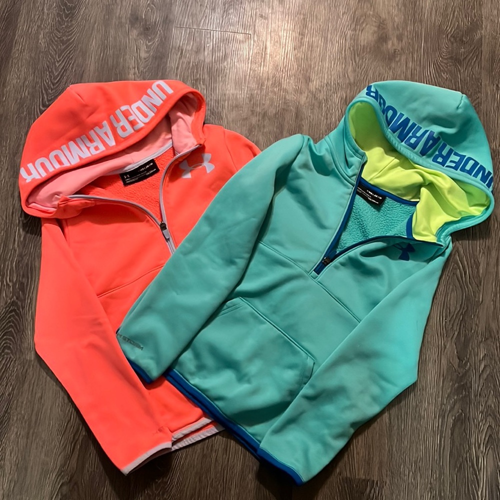 2 Under Armour girls hoodies, size YMD